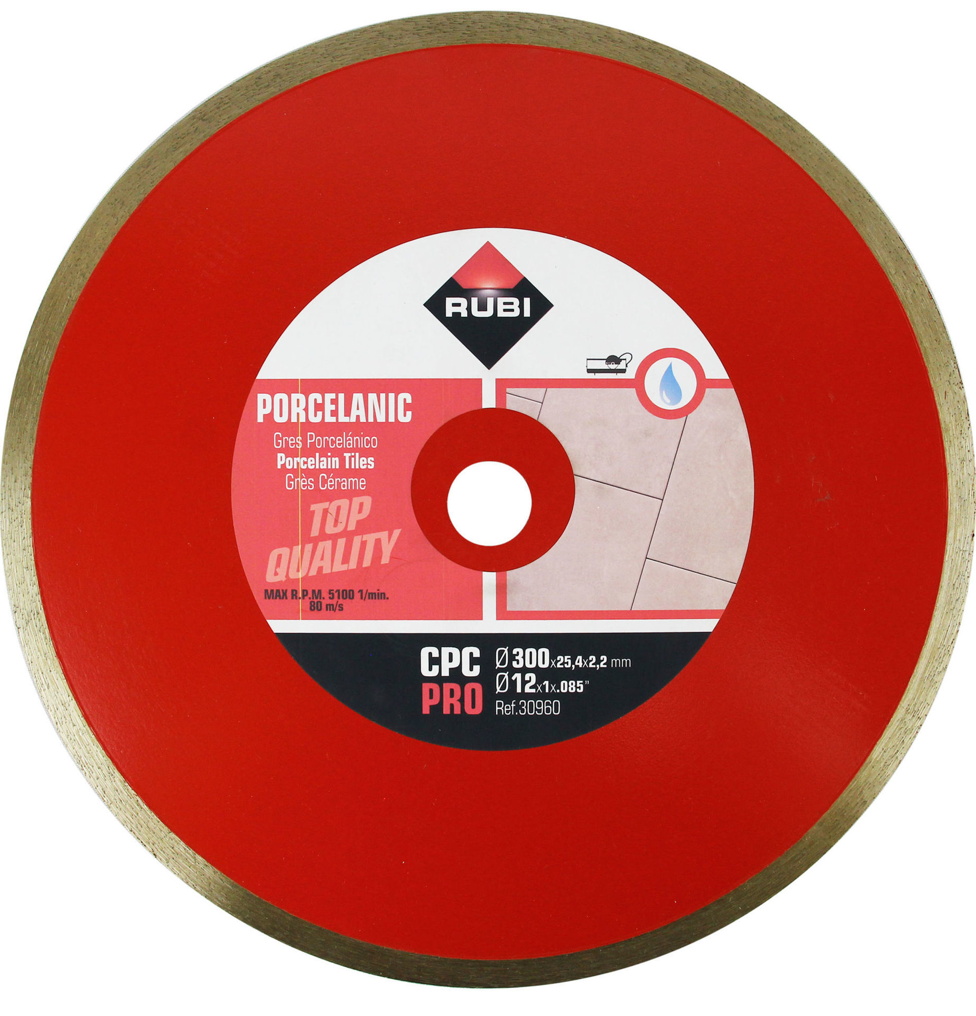 Bilde av Rubi Diamantblad CPC Pro 300x25,4mm helbane