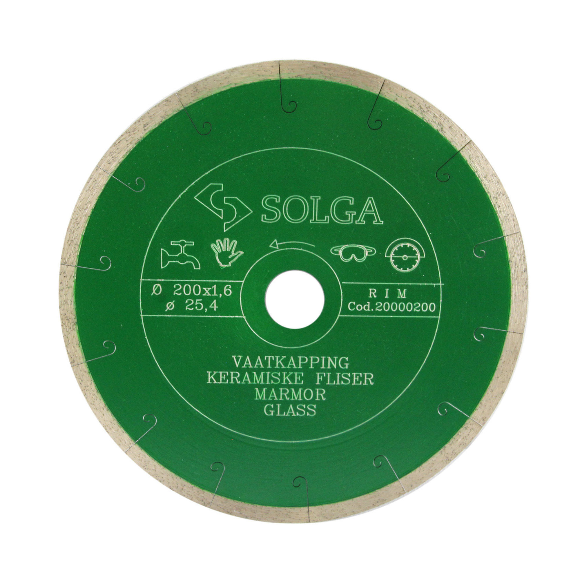 Bilde av Solga diam.blad 200x25,4 helbane våt myke materialer