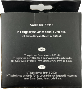 Bilde av NT fugekryss 3mm eske a 250 stk