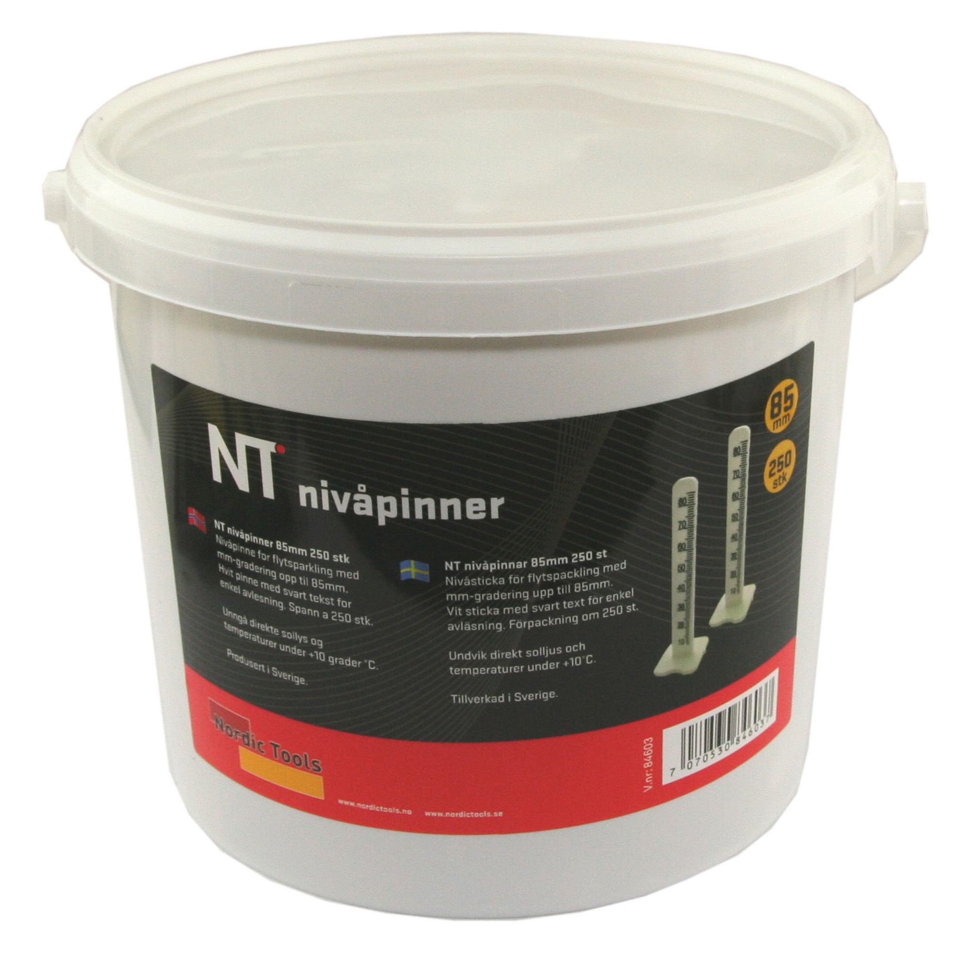 Bilde av NT nivåpinner 85mm 250 stk
