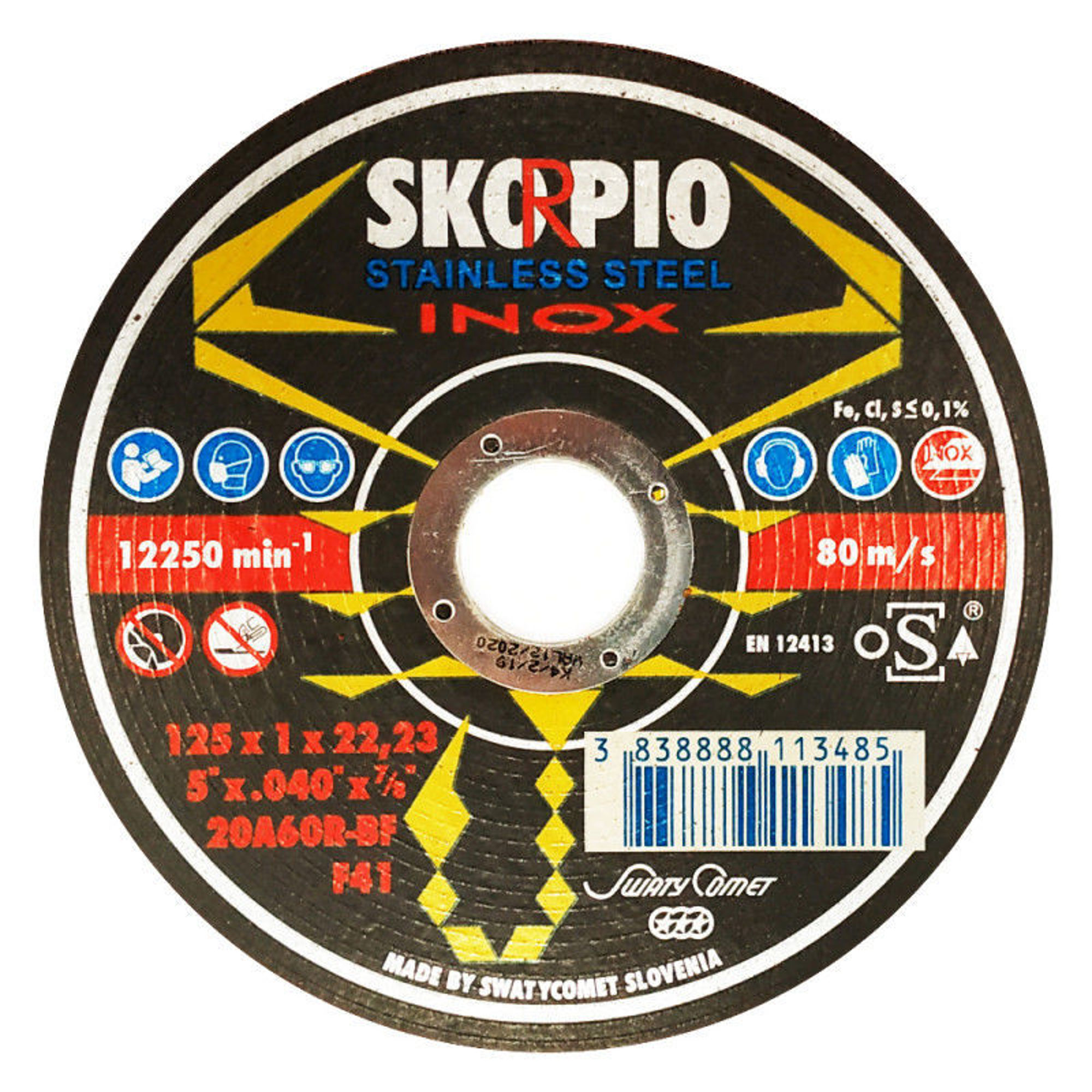 Bilde av Skorpio Kappeskive rustfritt stål 125x1x22,2mm