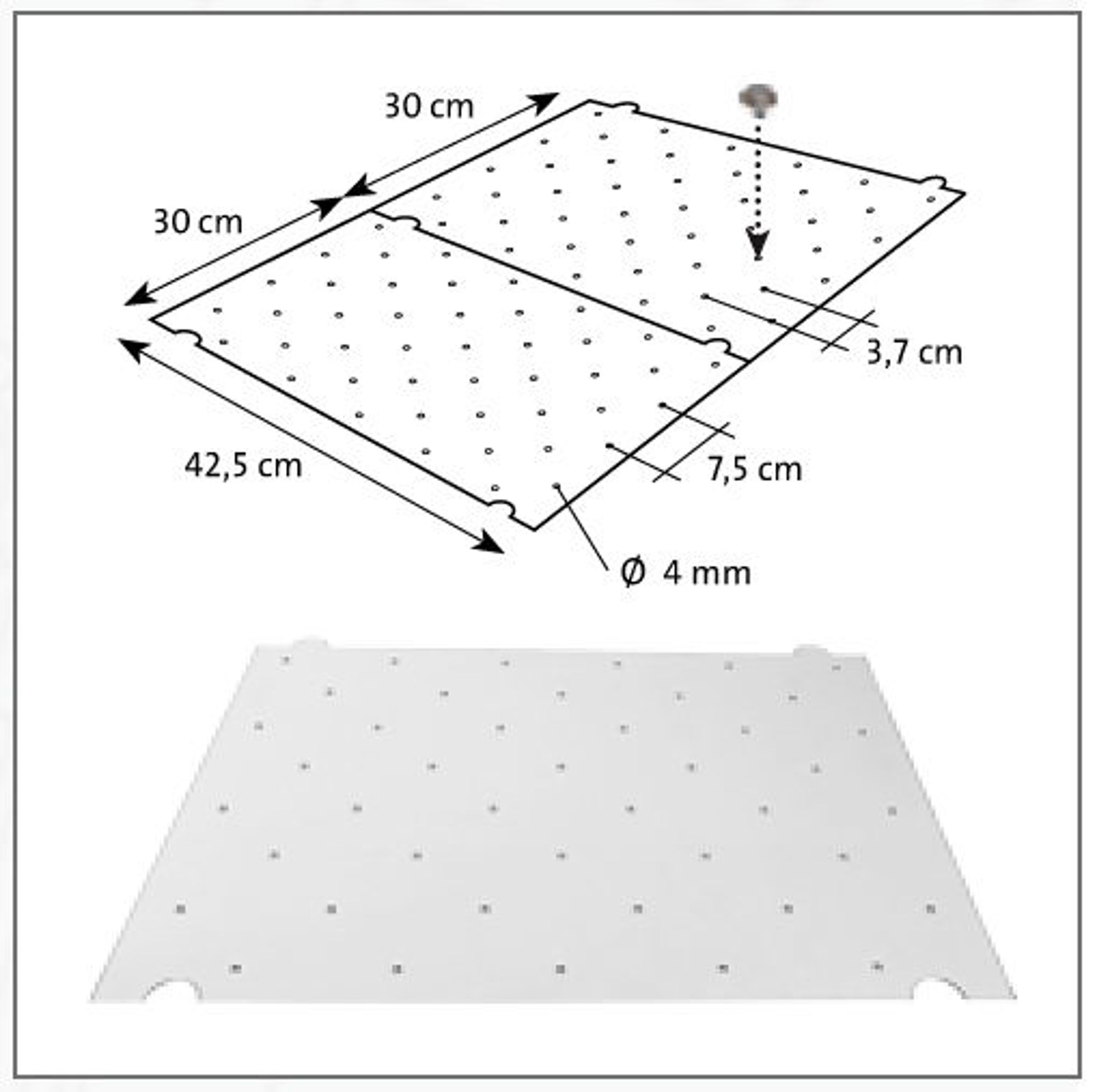 Bilde av SJABLONG TAKTILE MERKINGER FOR BORING 2PK.