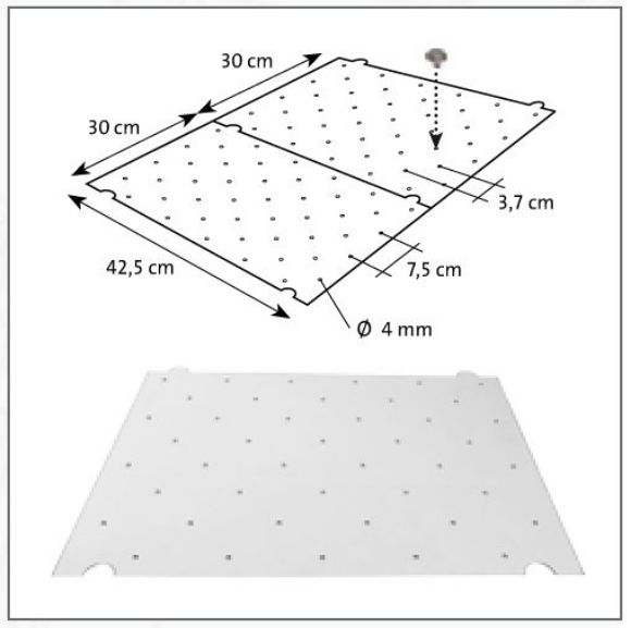 Bilde av SJABLONG TAKTILE MERKINGER FOR BORING 2PK.