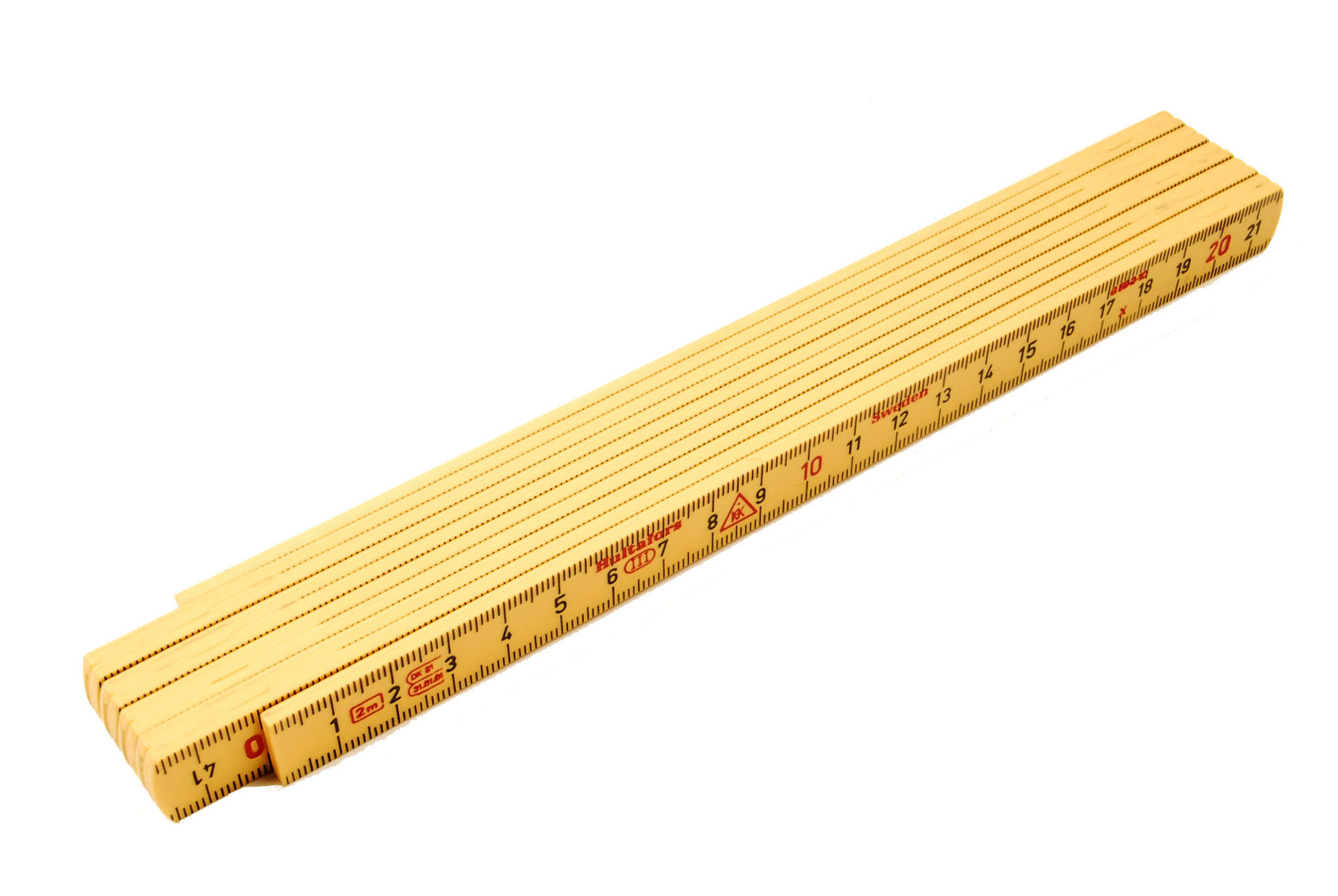 Bilde av TOMMESTOKK 2M PVC GUL I CM HULTAFORS G59-210