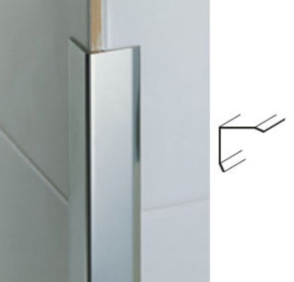 Bilde av HJØRNELIST UTENPÅLIGGENDE 777/A/25 RUSTFRITT STÅL POLERT 25MMX25XMMX300CM, PROFILPAS
