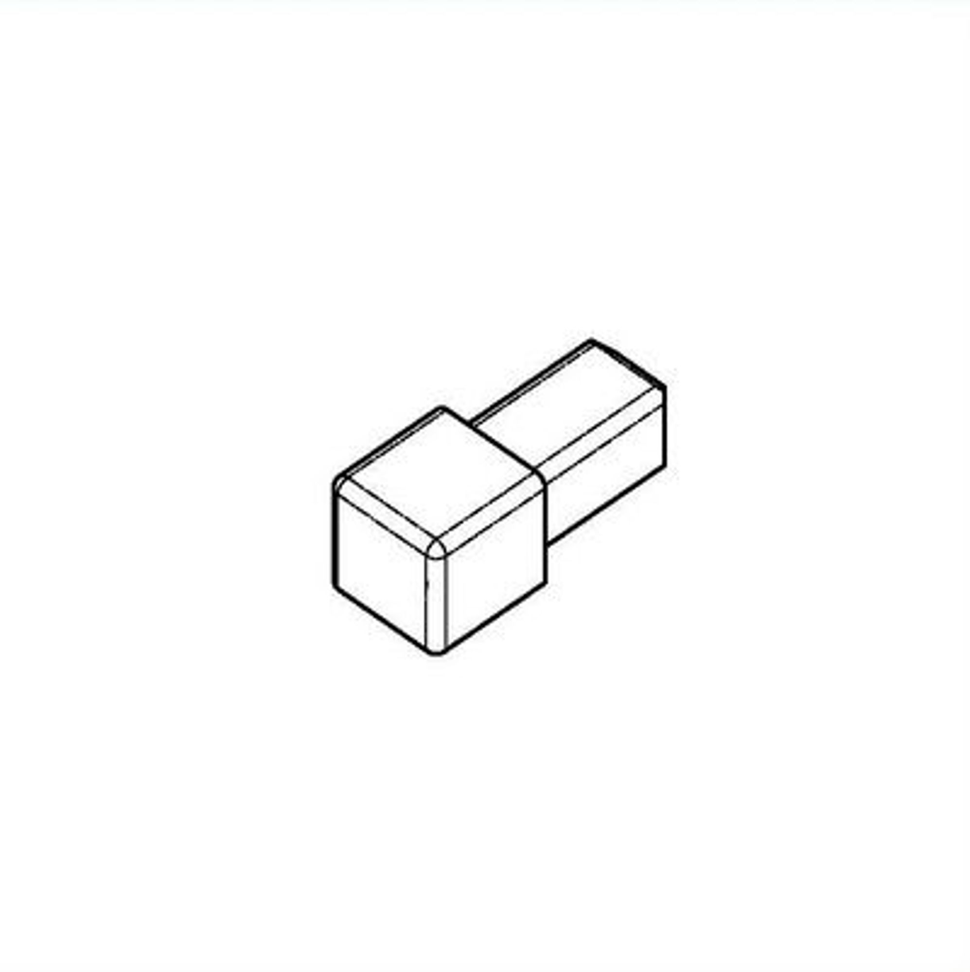 Bilde av 2/3 VEIS HJØRNE FIRKANT ZQVN/4/EI ALUMINIUM HVIT RAL 9033 4,5MM, PROFILPAS