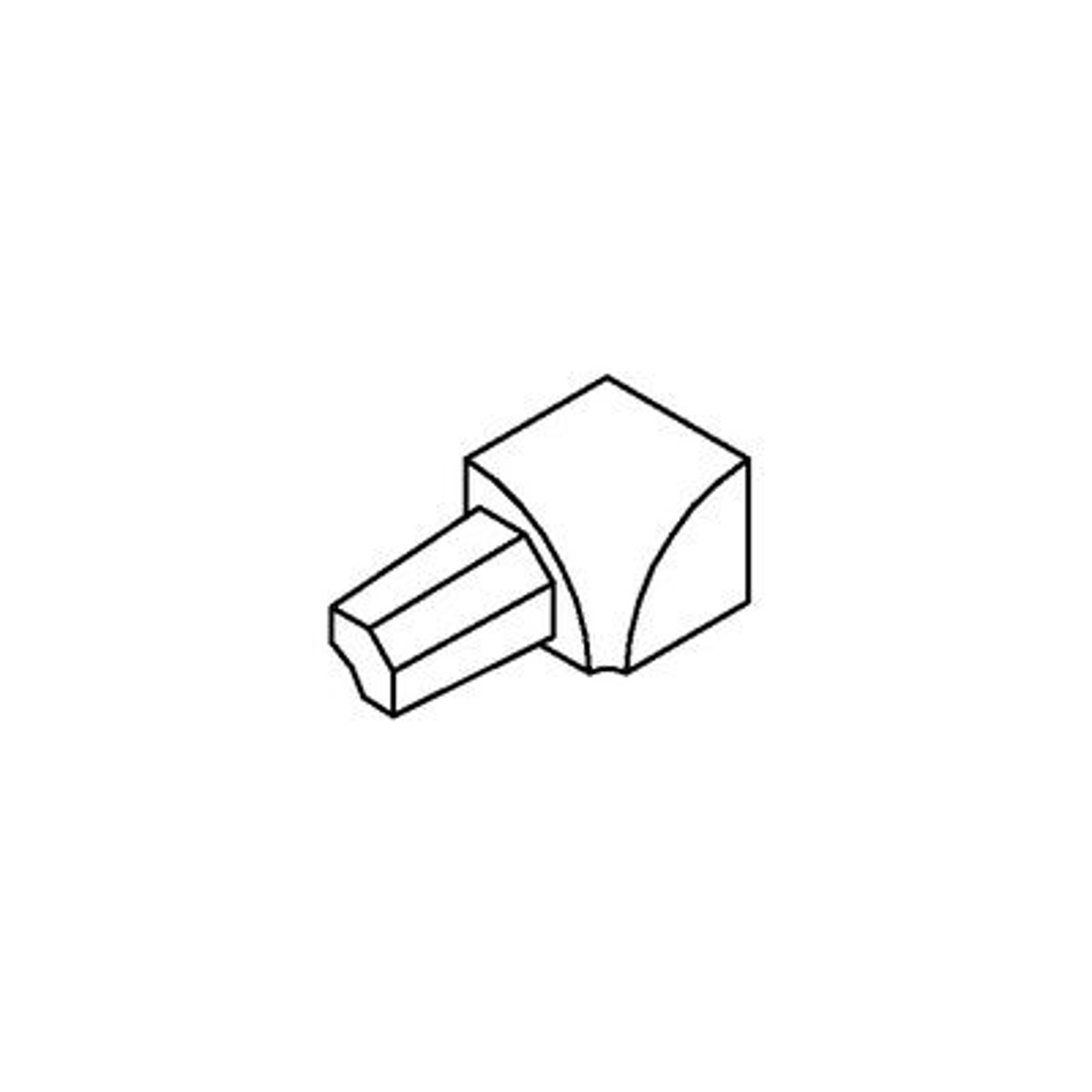 Bilde av 2 VEIS INNVENDIG HJØRNE TIV/8 ALUMINIUM HVIT RAL 9003 8MM, PROFILPAS