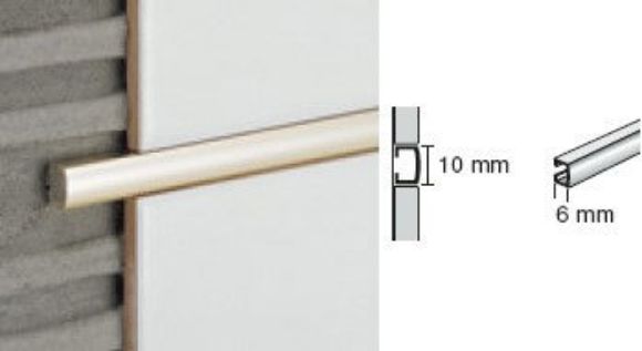 Bilde av BORDELIST LB/B/10 ALUMINIUM GULL POLERT 10MMX270CM, PROFILPAS