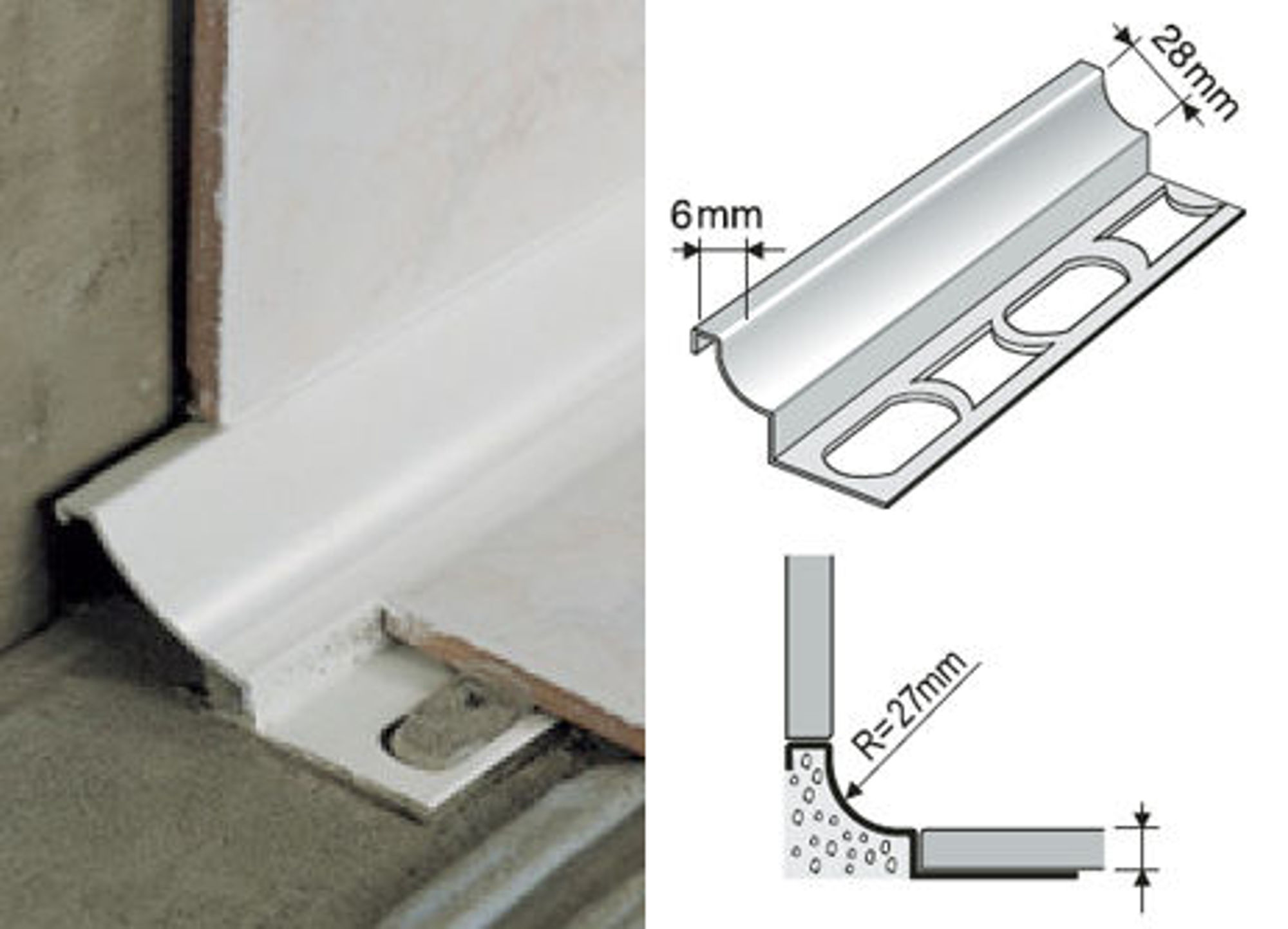 Bilde av INNVENDIG HJØRNELIST GV/8 ALUMINIUM HVIT RAL9003 8MMX270CM, PROFILPAS