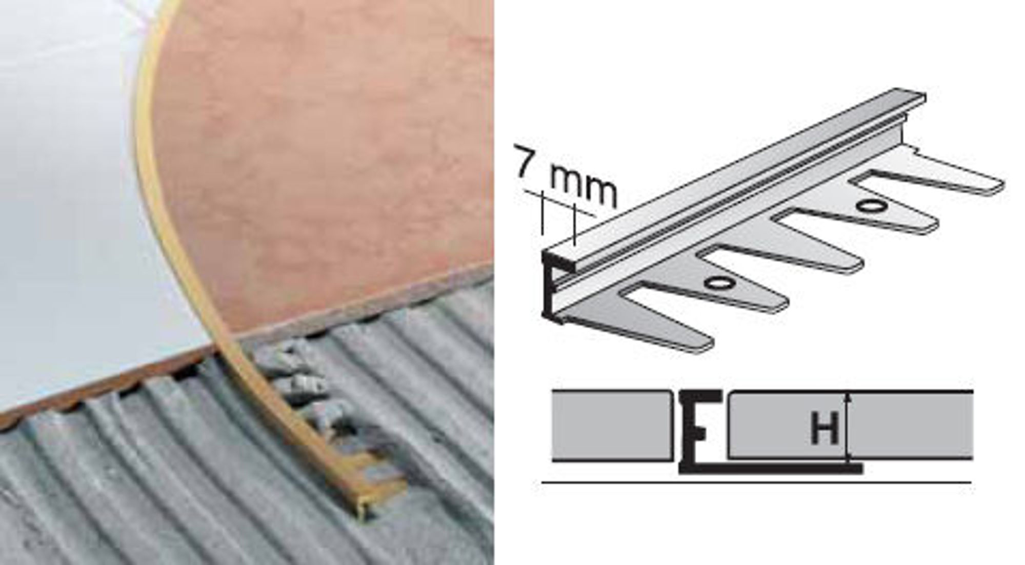 Bilde av OVERG.LIST ALU SØLV BØYBAR 8X7MM 270CM D