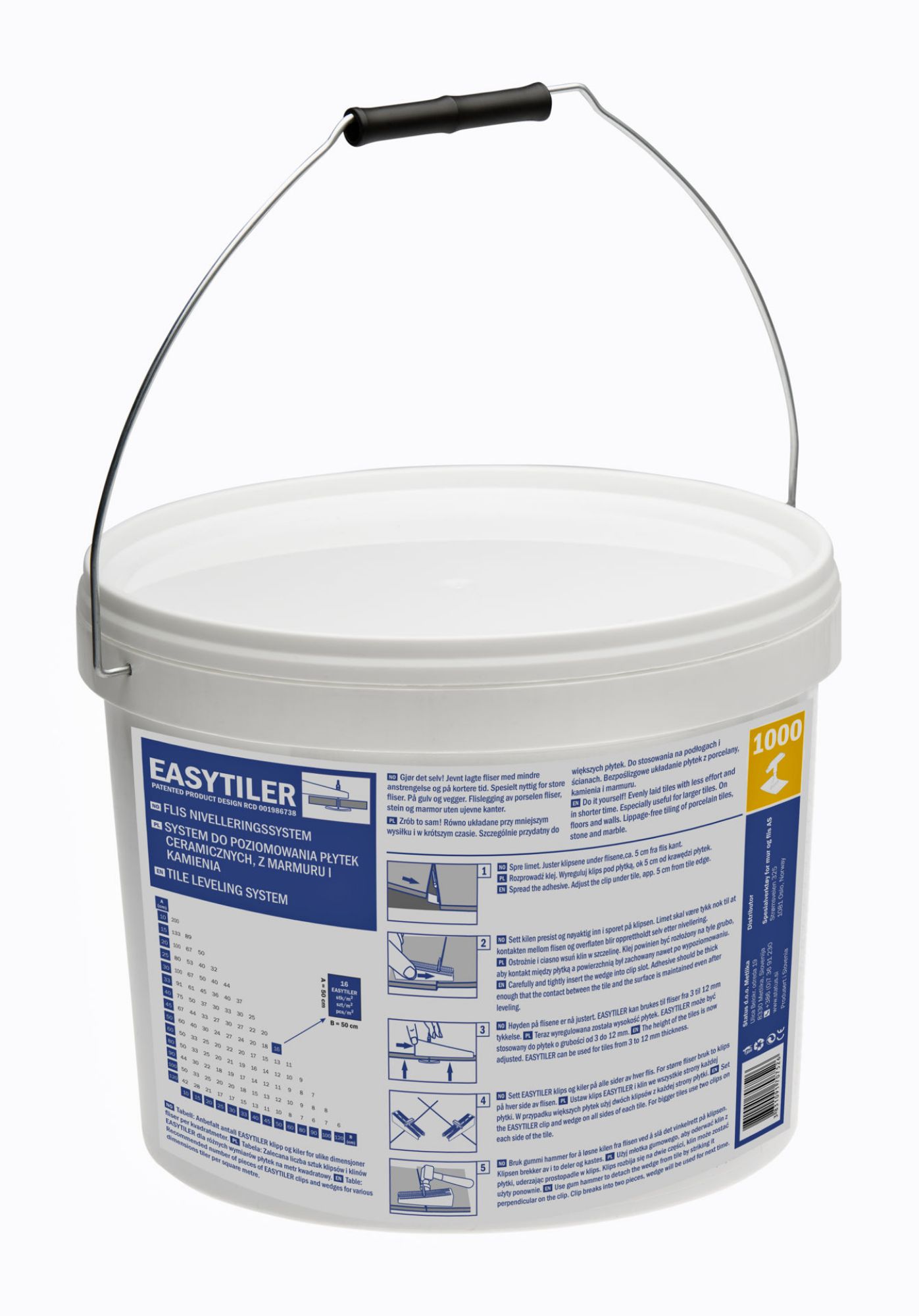 Bilde av Easytiler klips 1,5mm, bøtte á 1000 stk