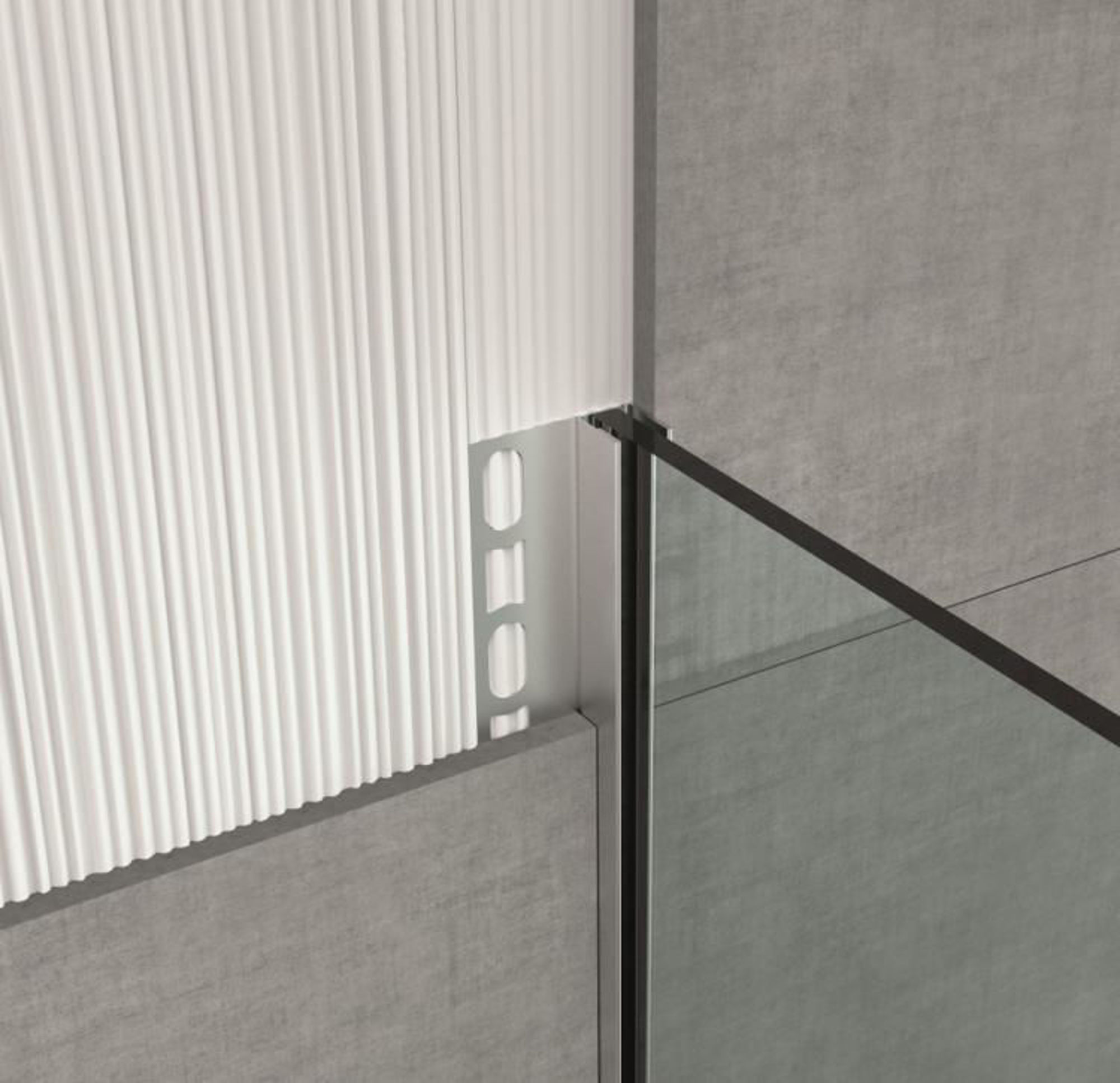 Bilde av GLASSPROFIL GPS2/19 VEGG SATIN RUSTFRITT STÅL, H19MMX250CM, PROFILPAS