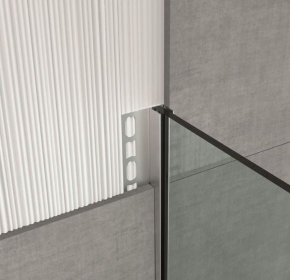 Bilde av GLASSPROFIL GPS2/19 VEGG SATIN RUSTFRITT STÅL, H19MMX250CM, PROFILPAS