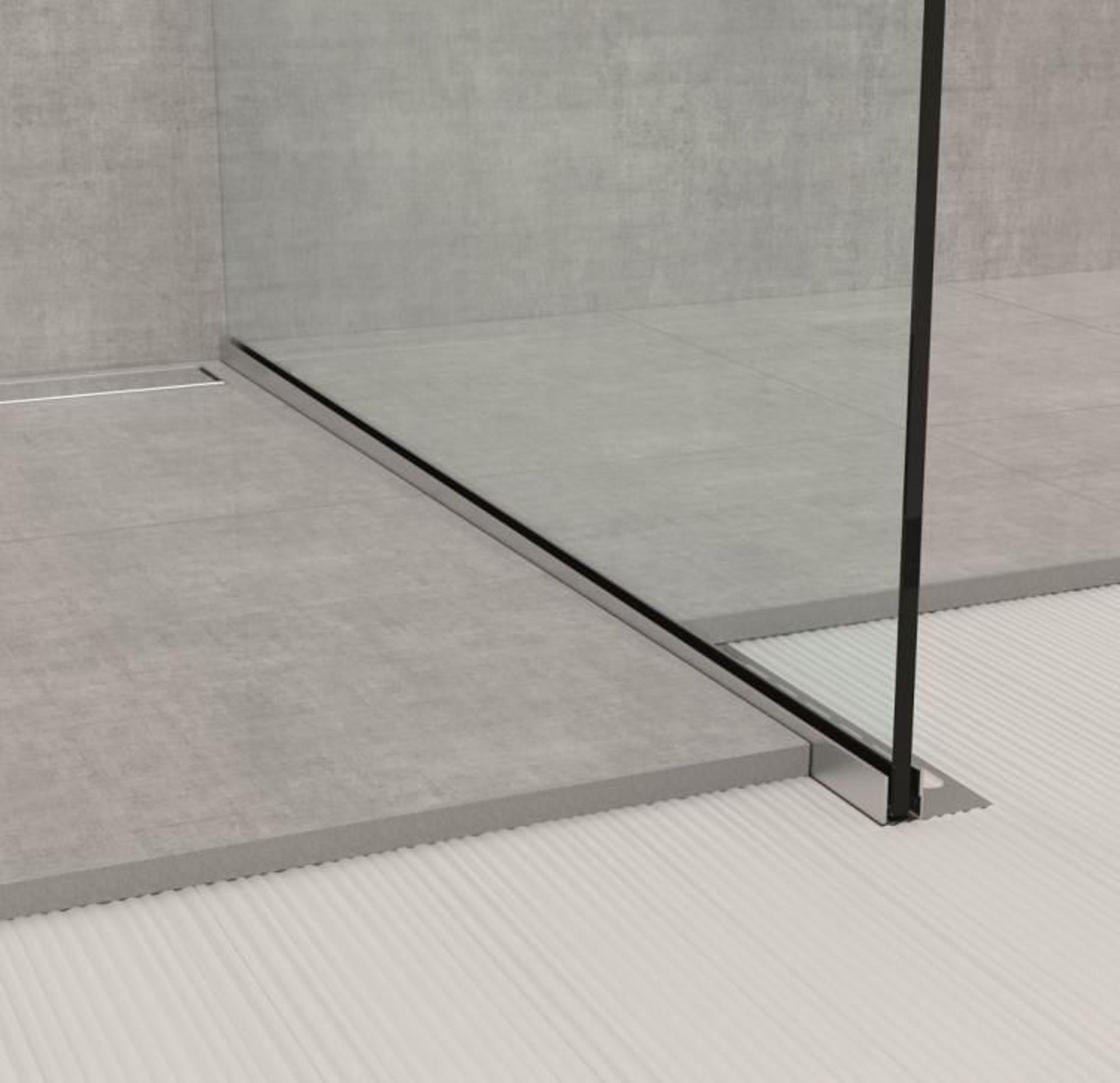 Bilde av GLASSPROFIL GPS1/DX/19 GULV SATIN RUSTFRITT STÅL, H37MMX120CM HØYRE, PROFILPAS