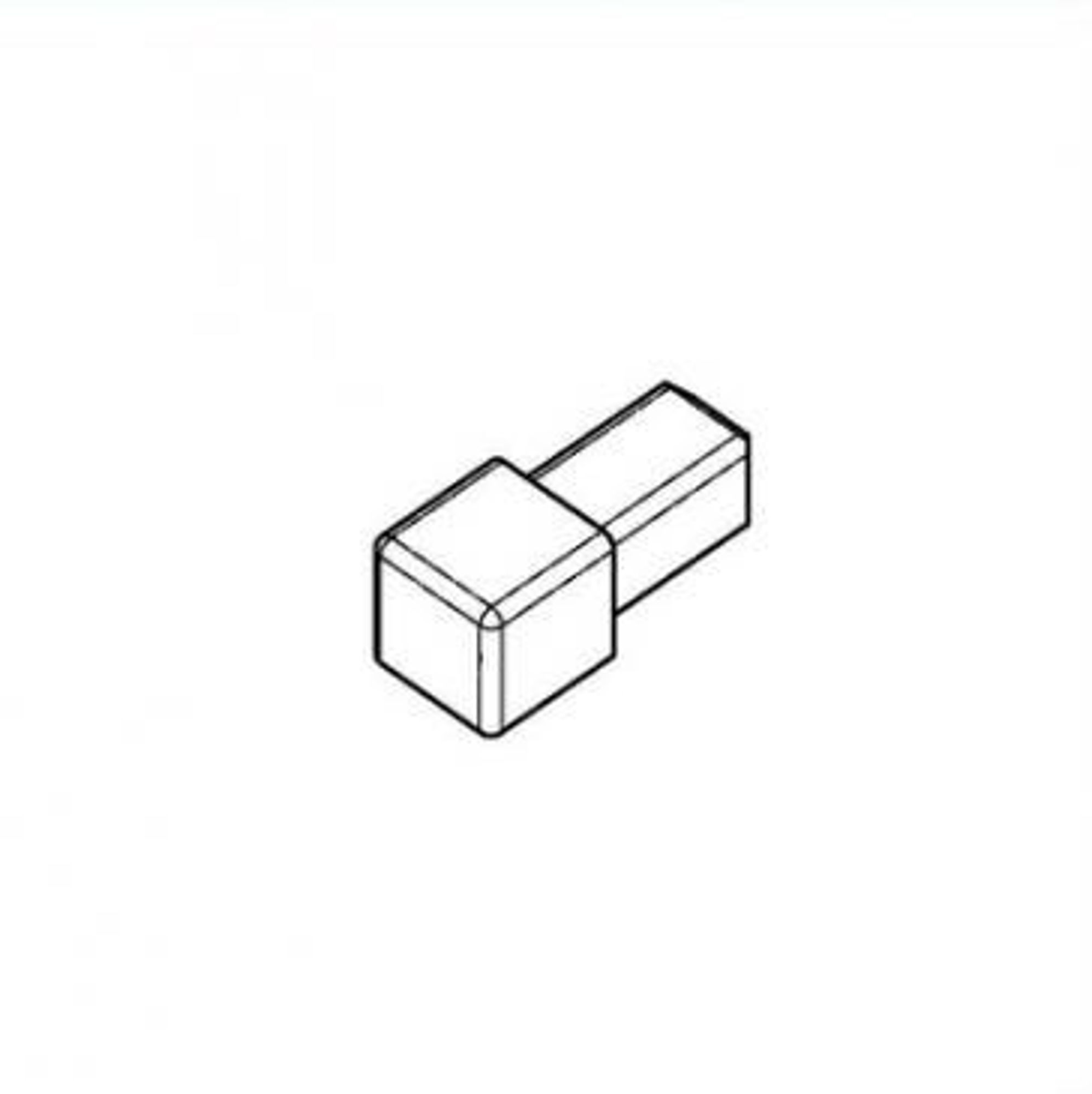 Bilde av 2/3 VEIS HJØRNE FIRKANT ZQVN/11/EI ALUMINIUM HVIT RAL 9033 11MM, PROFILPAS