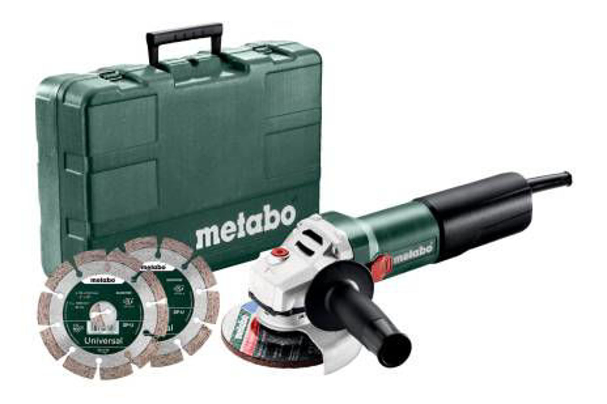 Bilde av VINKELSLIPER WQ 1100-125 SET KOFFERT; MED 2 DIAMANTSKIVER, QUICK SPENNMUTTER METABO