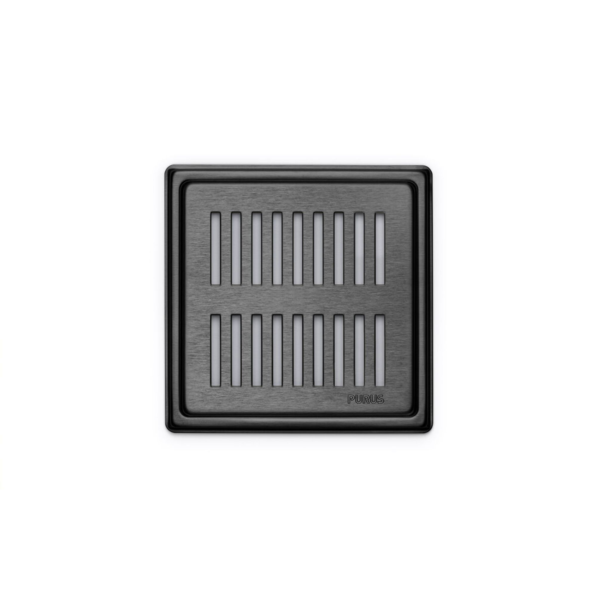 Bilde av Purus Square Rib matt svart slukrist 154x154mm