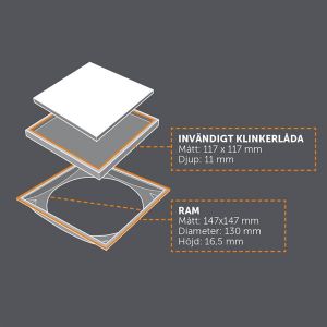 Bilde av Tebo slukrist Tile In granitt 147 x147 mm